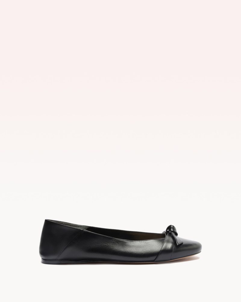 Clarita Collapsible Flat Black Flats F/23 35 Black Nappa Leather