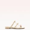 Slim Lolita Slide Chalk Flats Holiday- R/25 35 Chalk Metallic Leather