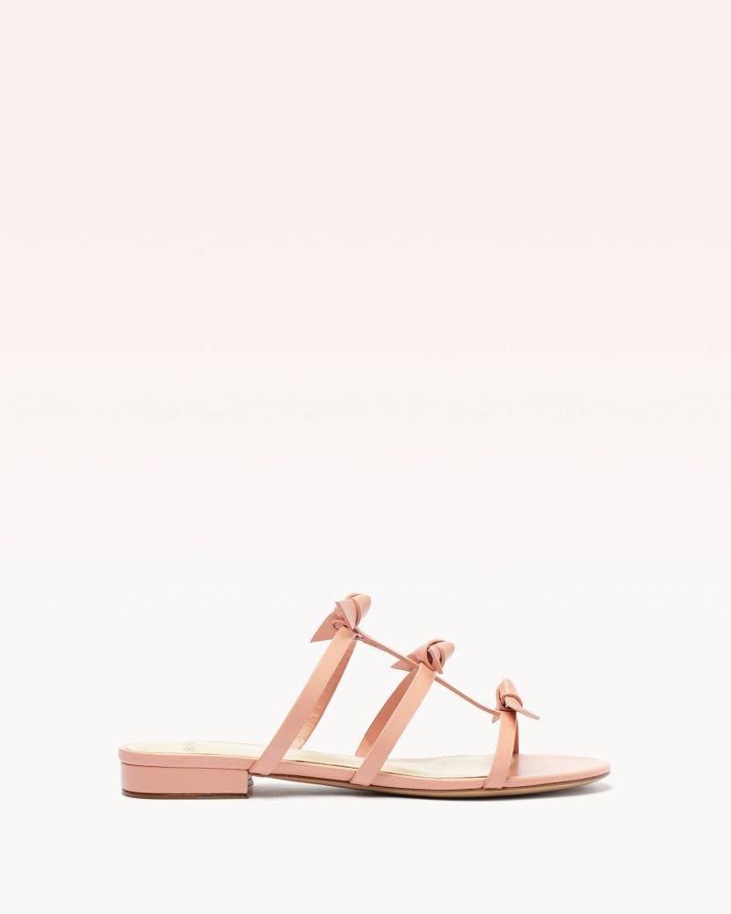 Slim Lolita Slide Rose Flats Holiday- R/25 35 Pink Nappa Leather