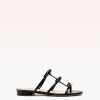 Slim Lolita Slide Black Flats Holiday- R/25 35 Black Leather