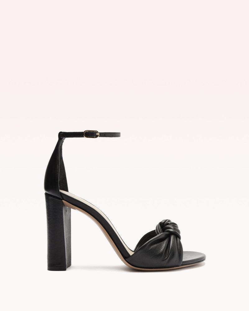 Kace Block 90 Black Sandals R/24 35 Black Nappa Kiss/Calf Tan