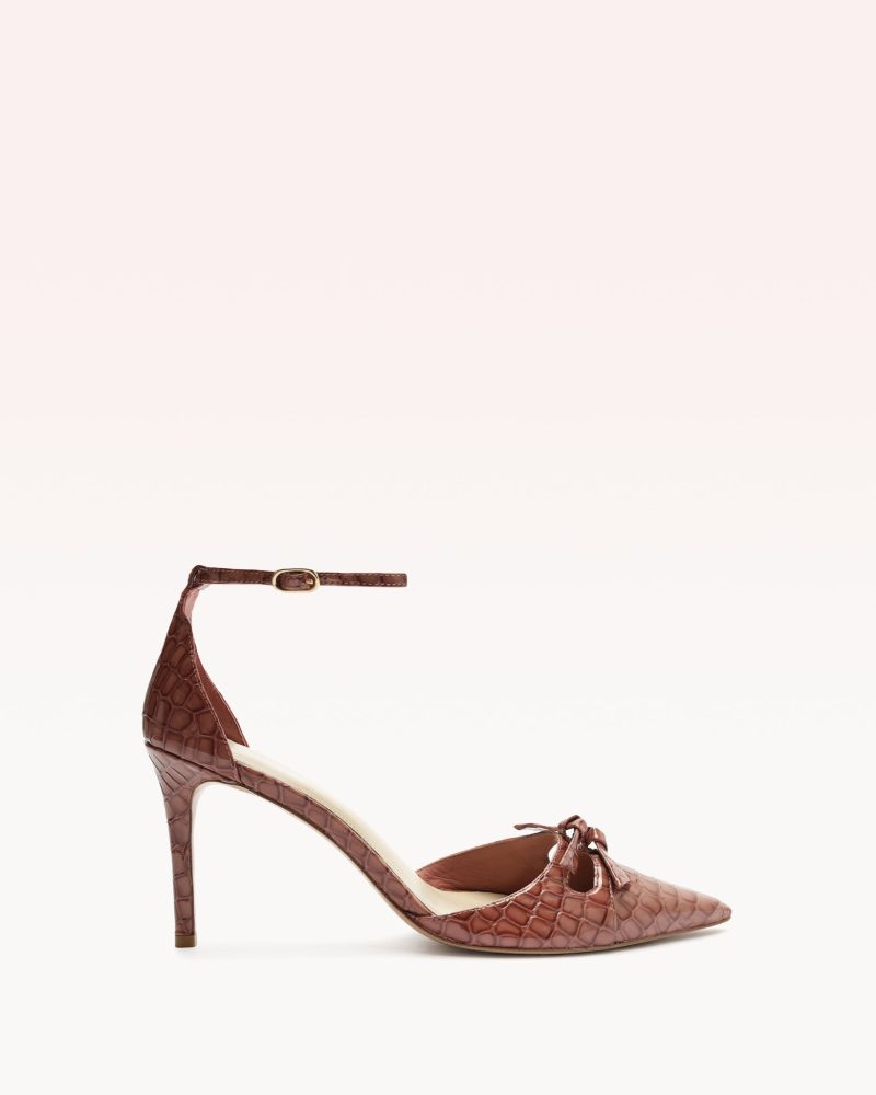 Kate 85 Clay Pumps P/24 35 Clay Crocco Patent Leather/Nappa Ki