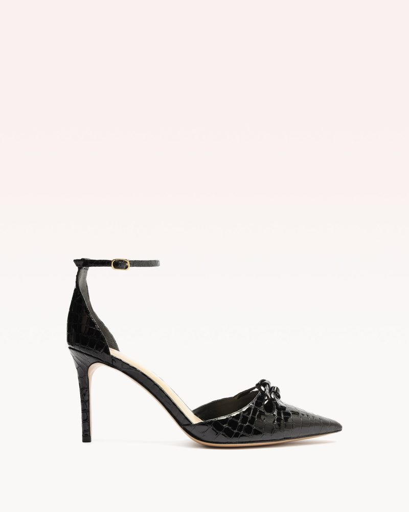 Kate 85 Black Pumps P/24 35 Black Crocco Patent Leather/Nappa Ki