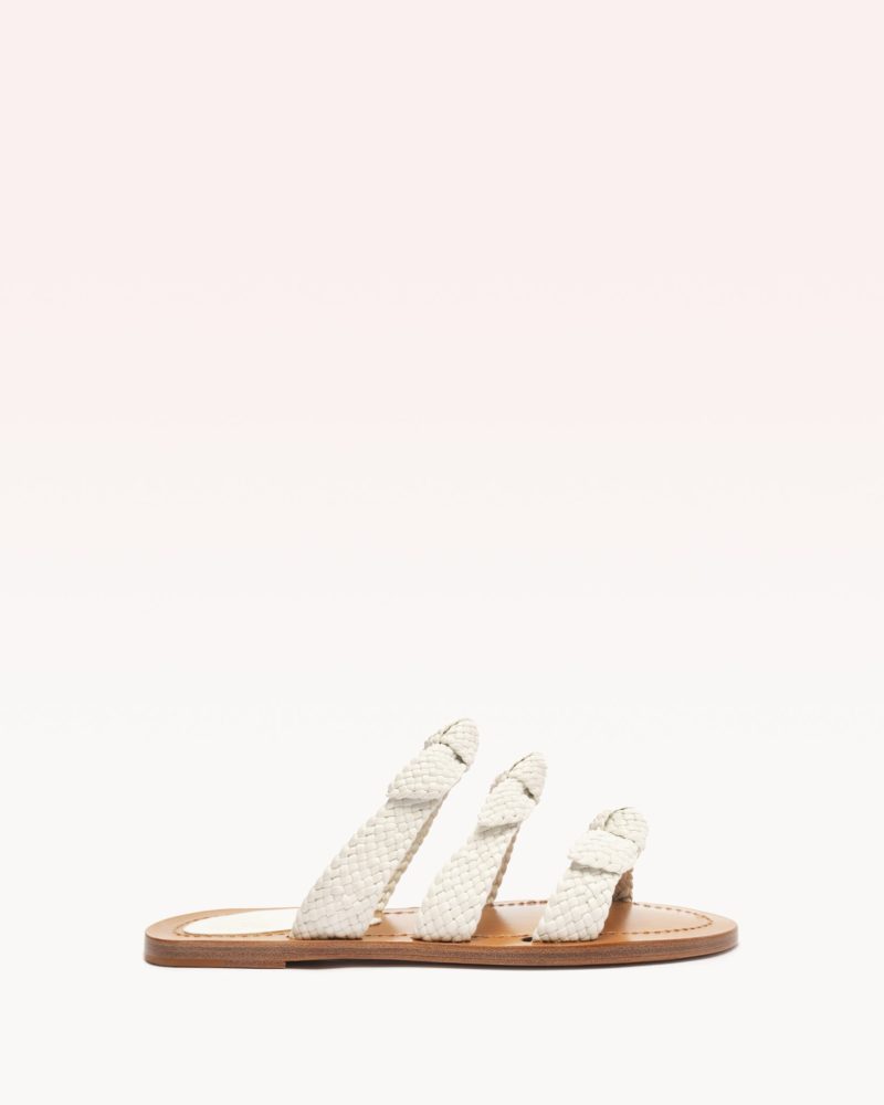 Braided Lolita Flat White Flats S/24 35 White Nappa Leather