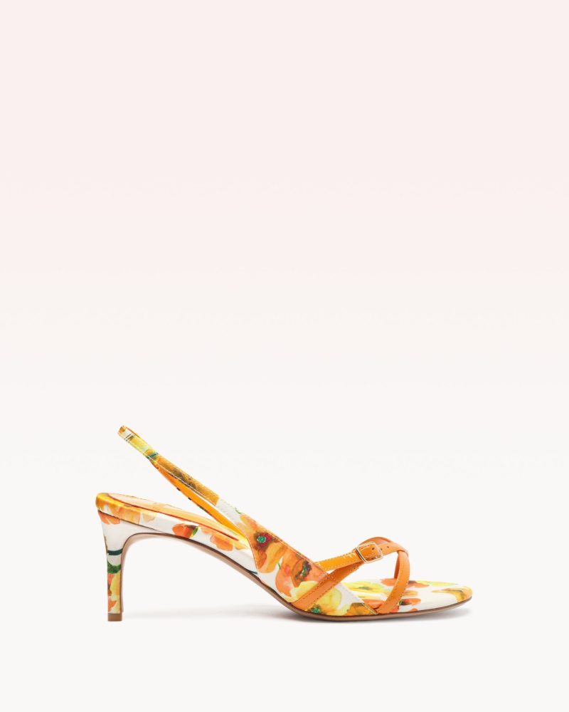 Maia 60 Floral Custard Sandals S/24 35 Custard New Patent & Seta Floral