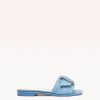 Aria Crystal Blue Flats S/24 35 Blue Moire & Crystal