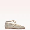 Slim Clarita Ballet Mesh Golden Flats S/25 35 Golden Leather