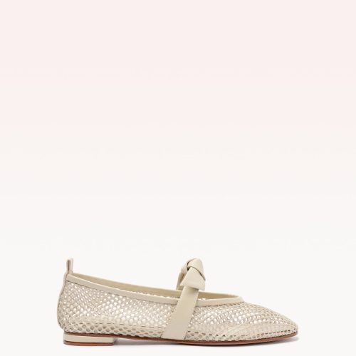 Clarita Ballerina Mesh Dove Flats S/25 35 Dove Nappa Kiss