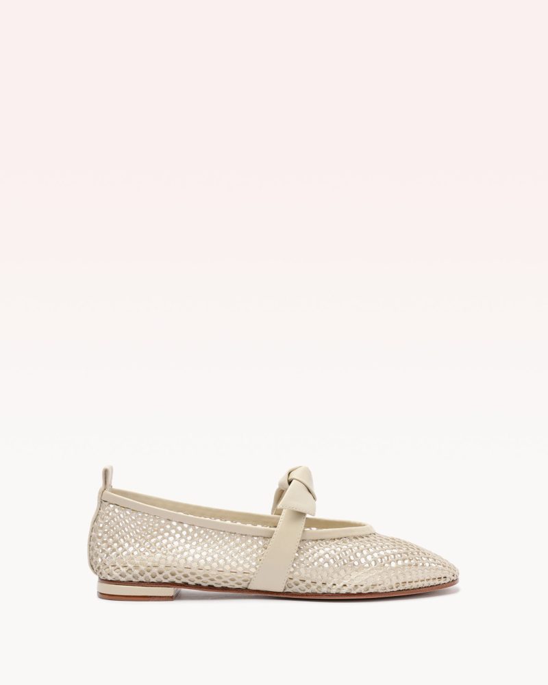 Clarita Ballerina Mesh Dove Flats S/25 35 Dove Nappa Kiss