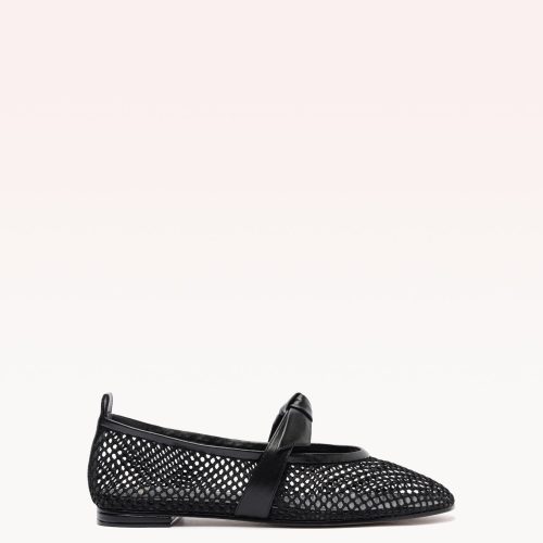 Clarita Ballerina Mesh Black Flats S/25 35 Black Nappa Kiss